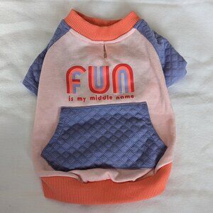 Youly Dog Peach "Fun" Sweatshirt with Sleeves, Pocket - size Medium